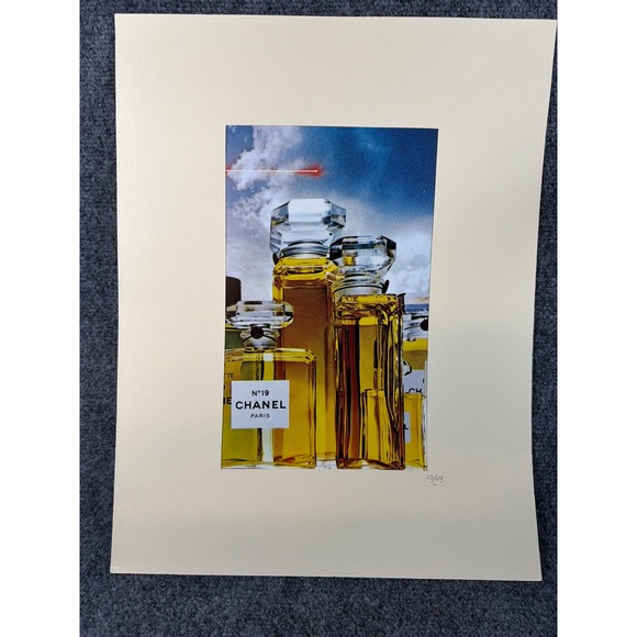 CHANEL Other - Vintage Chanel No. 19 Paris Perfume Bottle Lithograph Print # 1969 Art